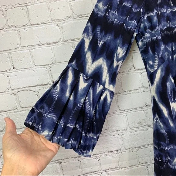 NICOLE Miller Blue&Cream Dress Small - Picture 4 of 5